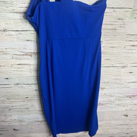 BCBGeneration blue one shoulder dress NWT size 8 - Picture 6 of 8